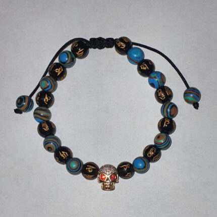 hermosa pulsera con dije de calavera