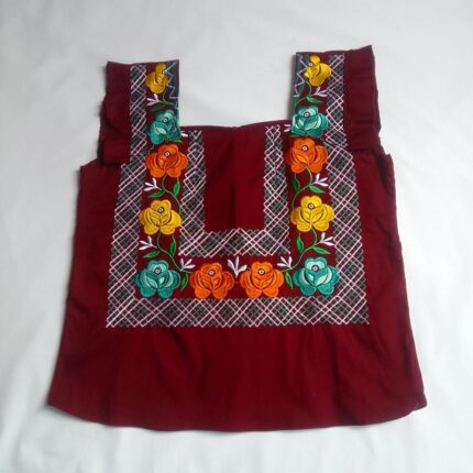 blusa vino bordado de flores